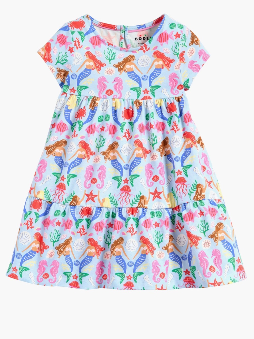 Mini Boden Girls Mermaid Print Twirly Jersey Dress 3-4Y